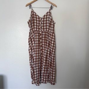 Checkered button down maxi dress